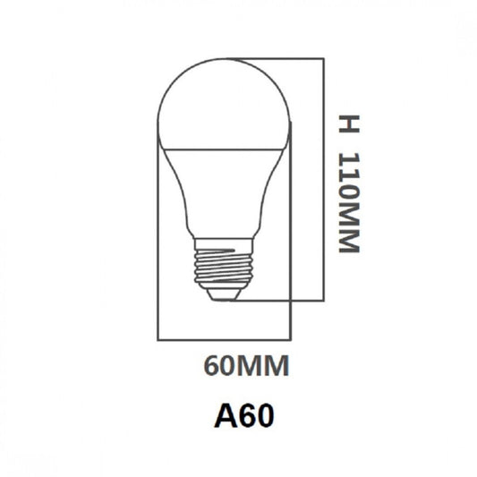 Lámpara led 12 VOLT E27-10W Luz Fría