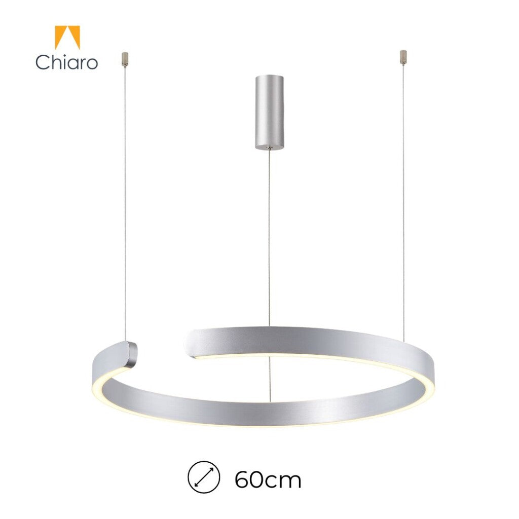 Luminaria de susp. Led circular con corte, 40W Dimerizable, 60cm