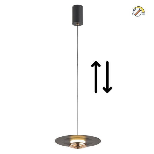 Luminaria RETRACTIL led negra y dorada 10W dimerizable, 24cm