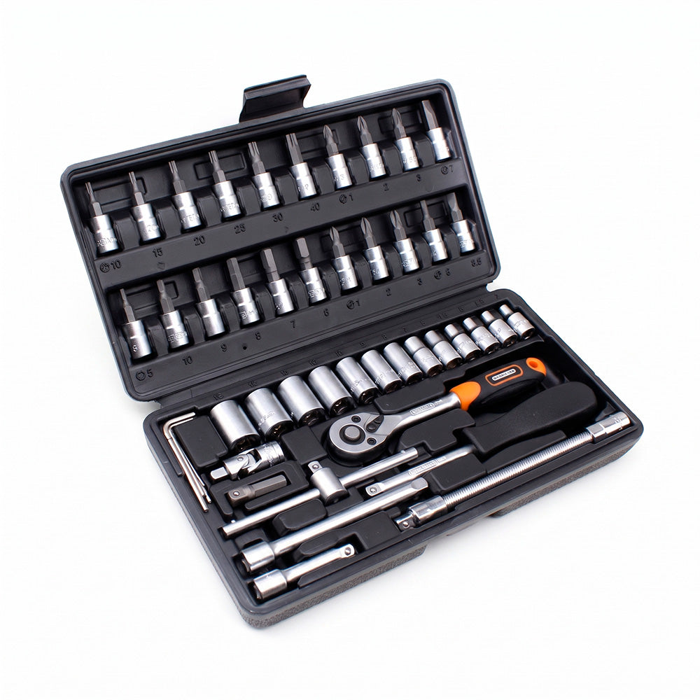 JUEGO DE DADO Y PUNTA 1/4″ 46PZ MAKAWA TW-46P