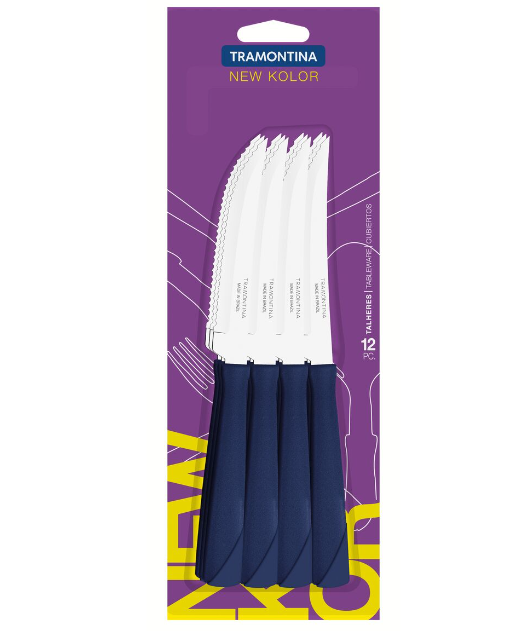 Cuchillos de asado Tramontina Azul 12pcs New Kolor