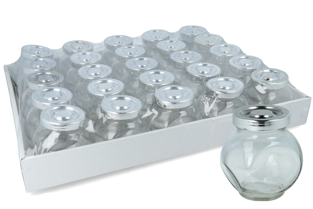 Frasco de vidrio con tapa x 25 unidades