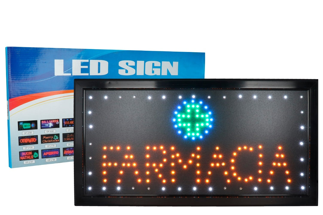 Cartel led farmacia 48 x 25 cm