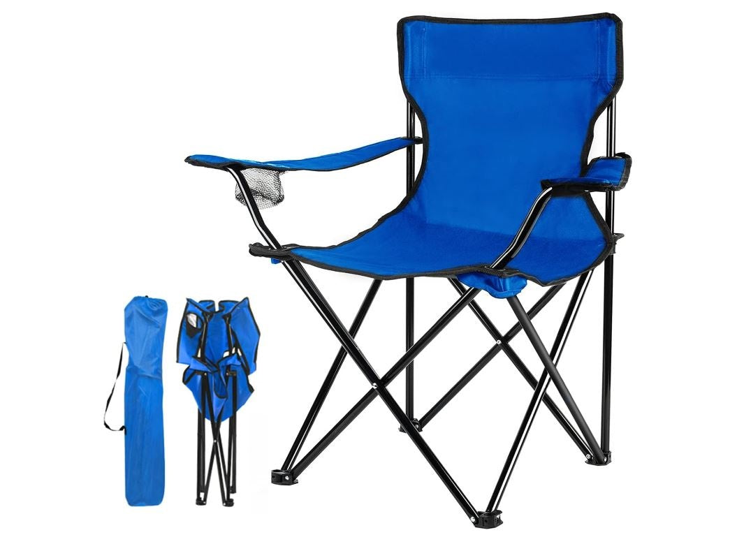 Silla plegable azul con funda 50 x 50 x 80 cm