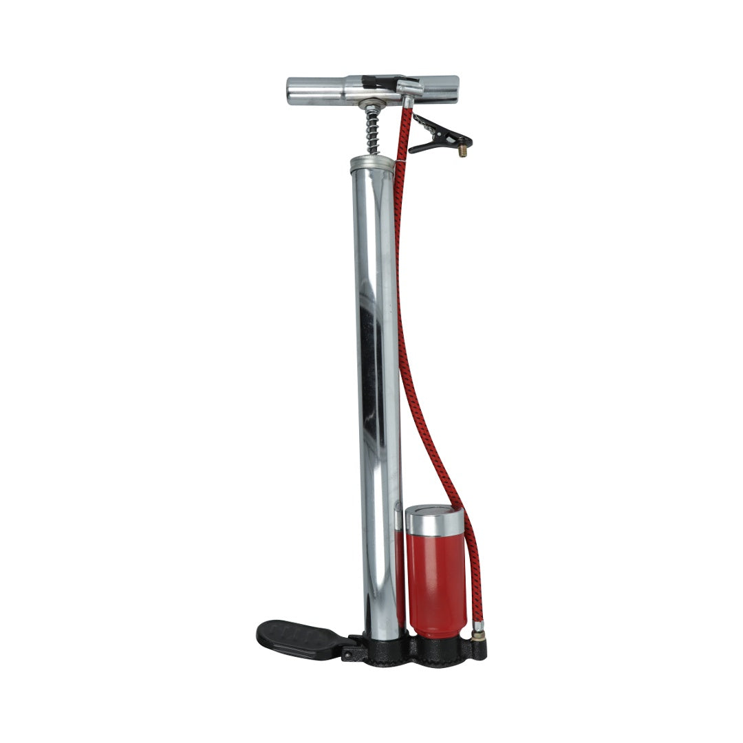 Inflador de pie con manómetro 55cm