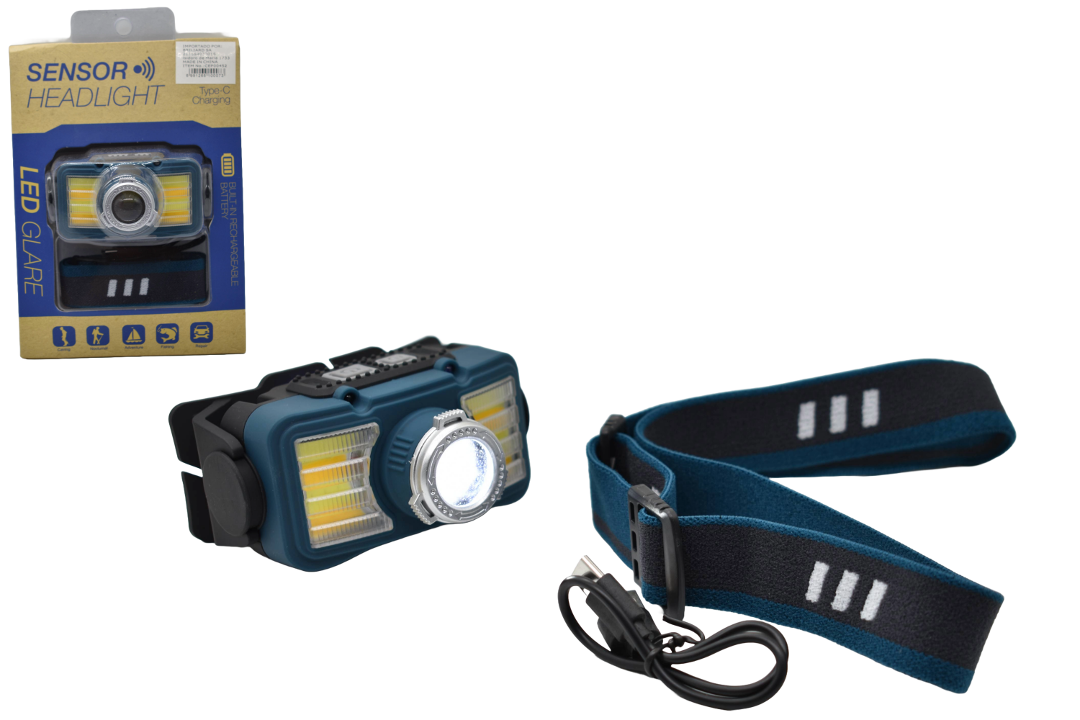 Linterna LED para cabeza recargable con sensor 8x4cm