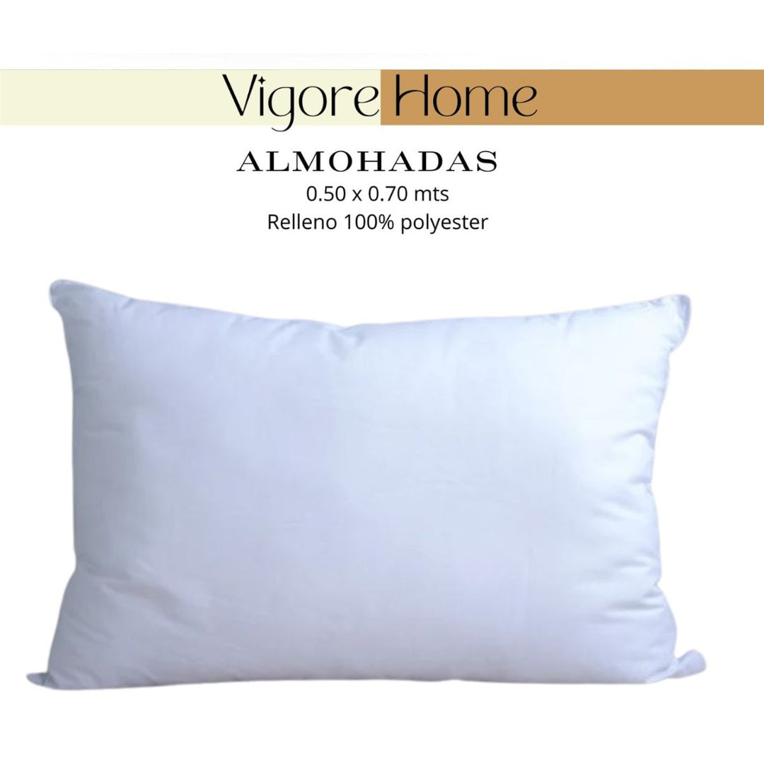 Almohada blanca lisa Vigore Home 50x70cm.