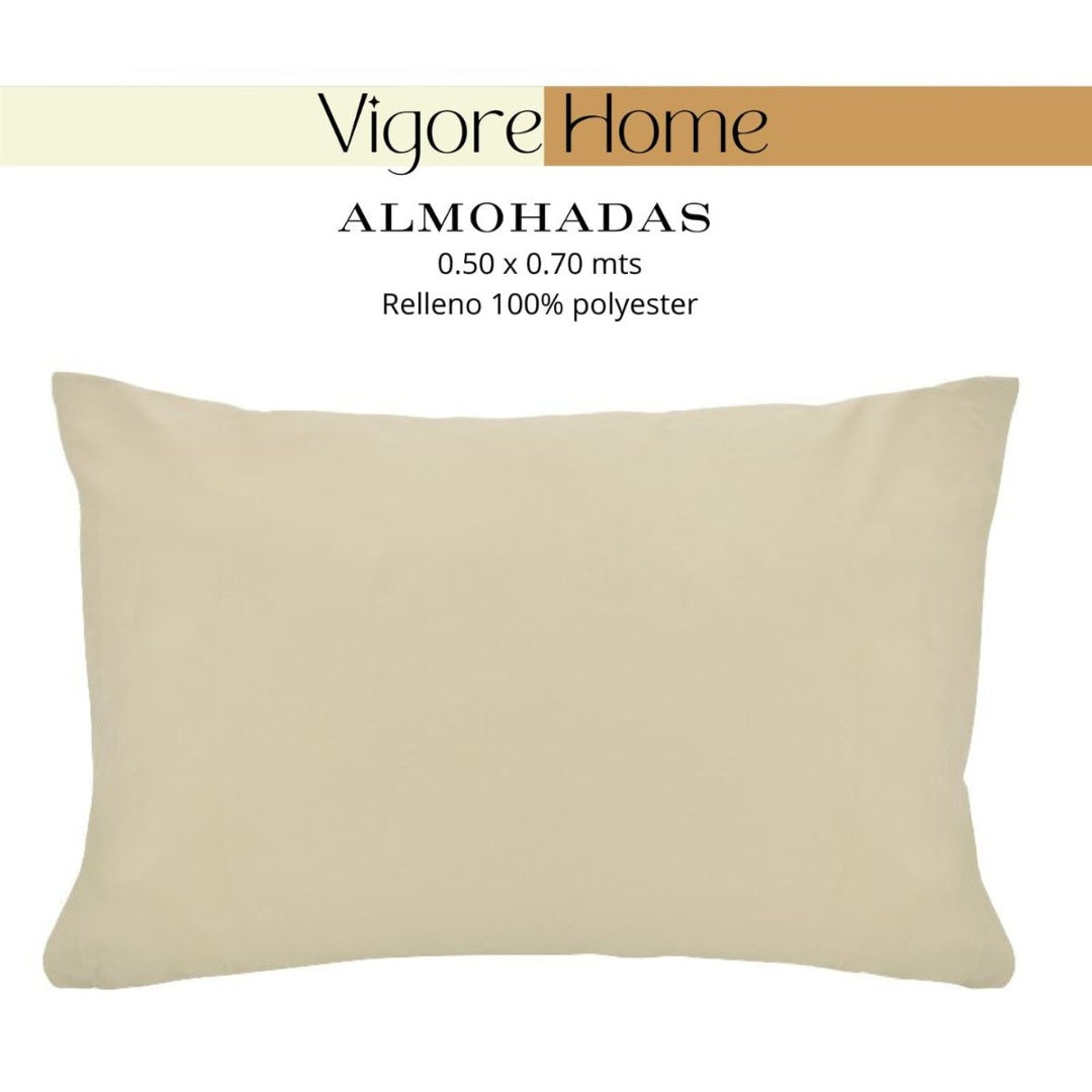 Almohada beige lisa Vigore Home 50x70cm.