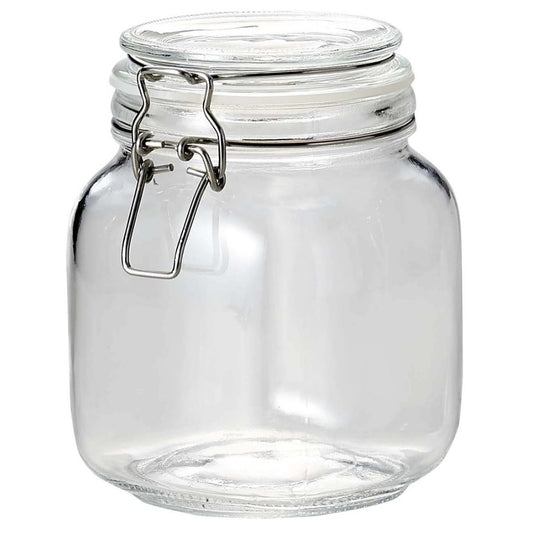 Recipiente de vidrio para conservar alimentos 15x9cm.