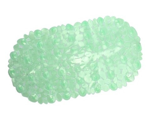 Alfombra verde antideslizante para baño 35x67cm