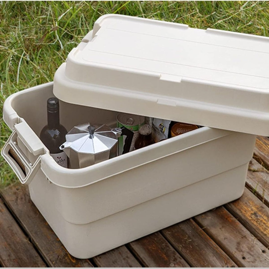 Caja plástica multifunción con tapa y asas 58x37x36cm