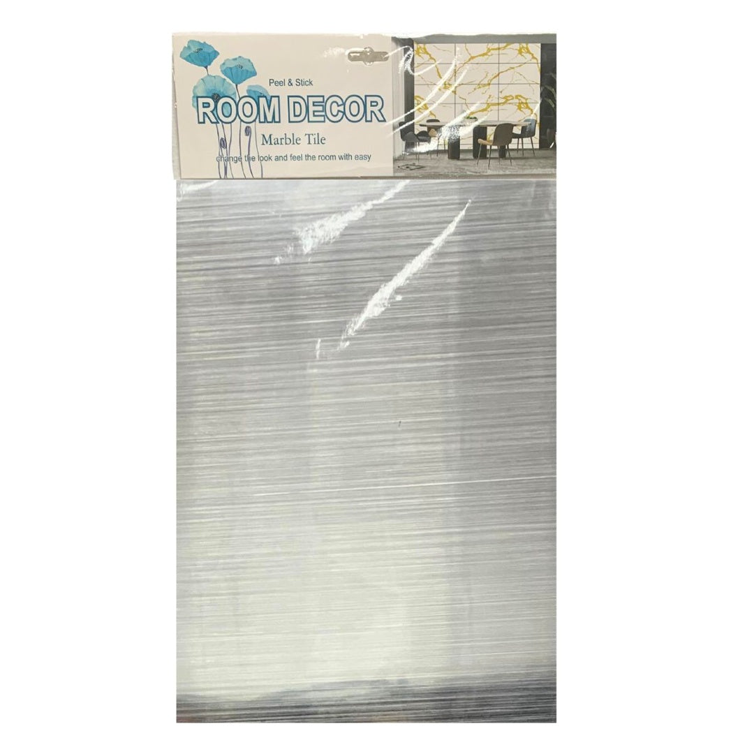 Placa autoadhesiva para pared plateada 30x60cm