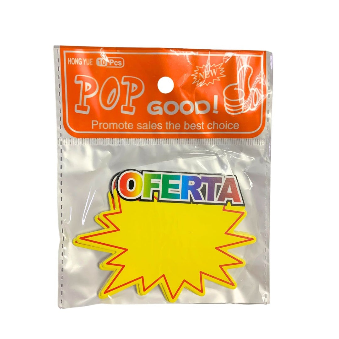 Carteles para precio "oferta" x10 unidades 9x6.5cm