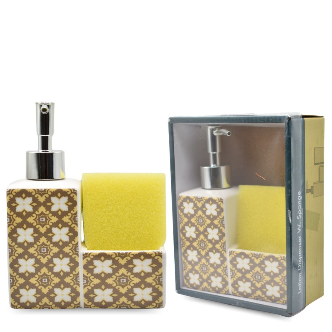 Dispensador de cerámica estampado con esponja 200ml