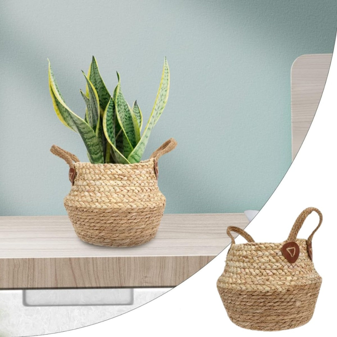 Cesta de ratán con asas 23x32x25cm