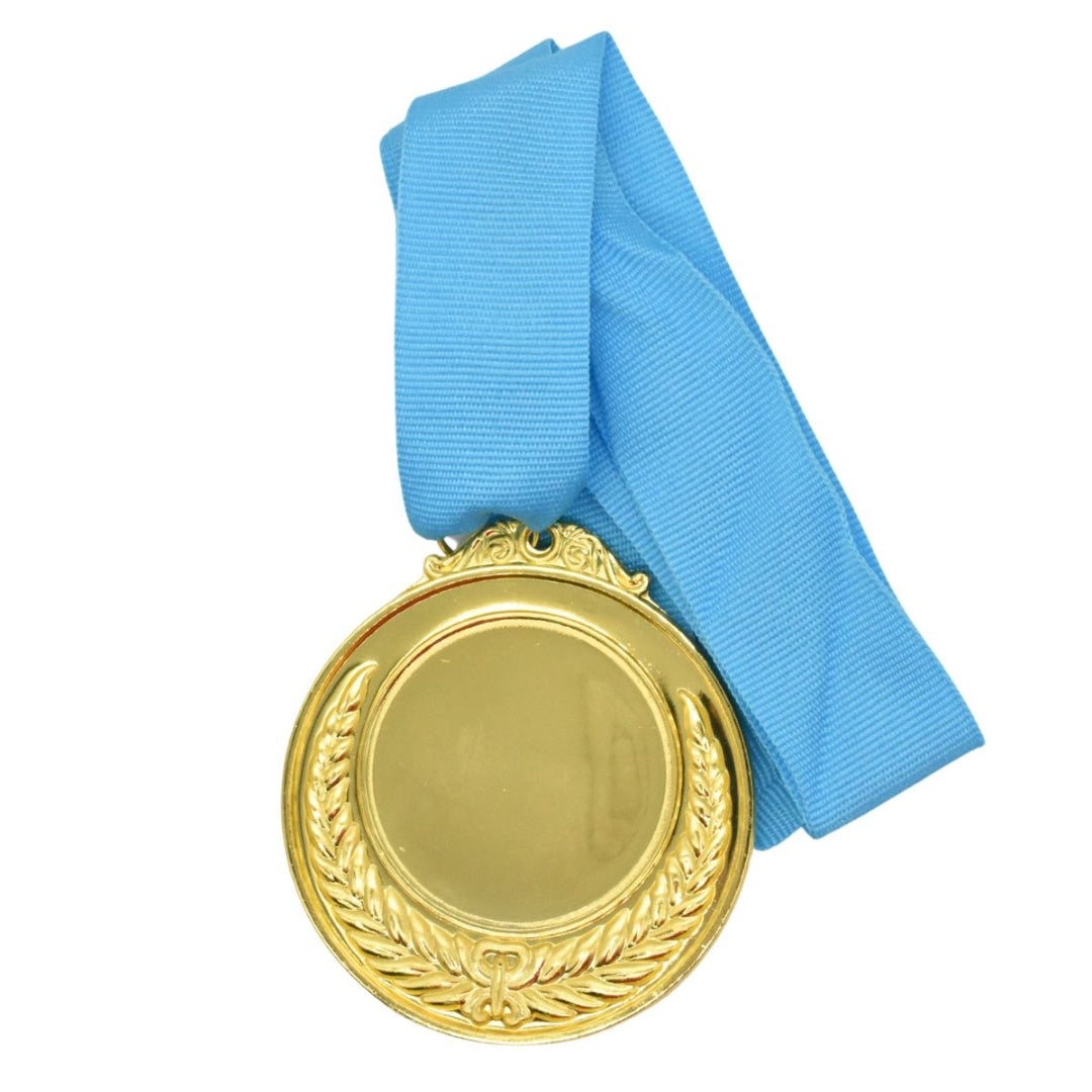 Medalla de metal color dorado 6cm