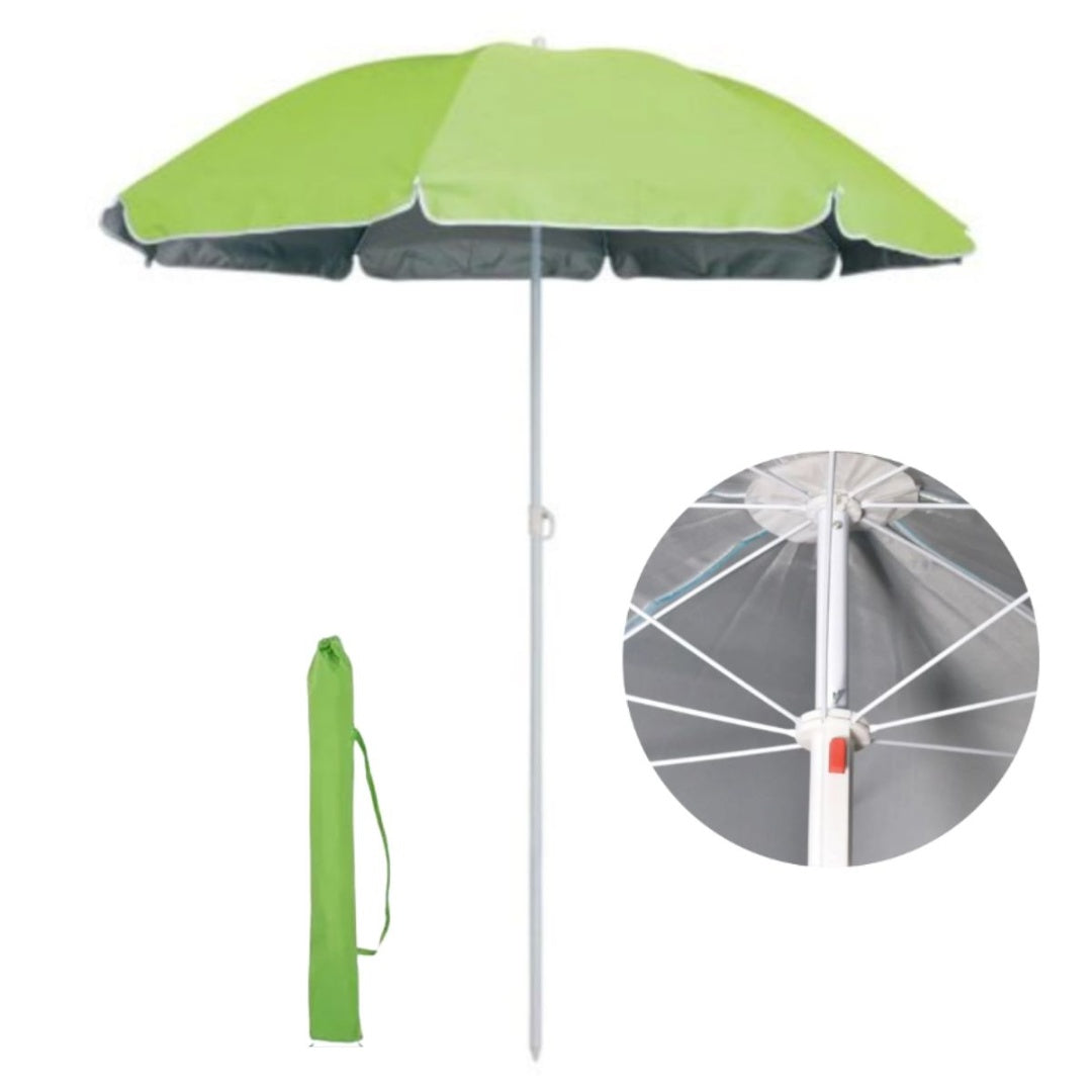 Sombrilla para playa verde fluo con filtro UV 145cm
