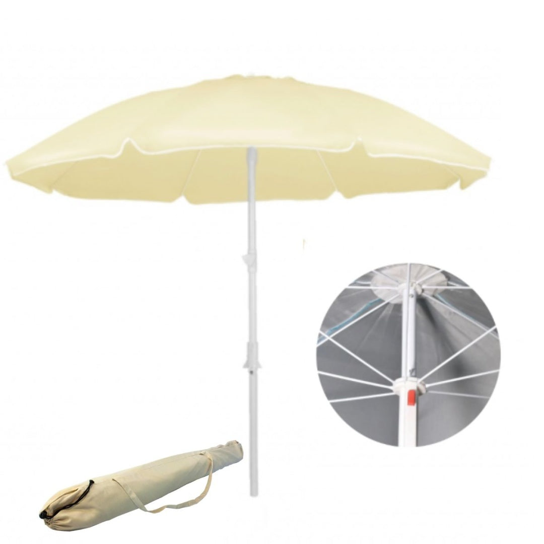 Sombrilla para playa beige con filtro UV 145cm