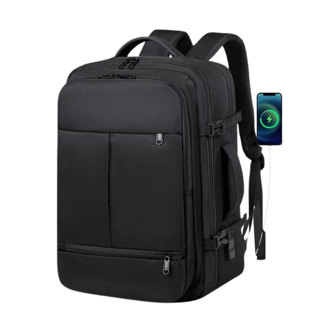 Mochila de viaje impermeable oxford 31x20x44cm negra