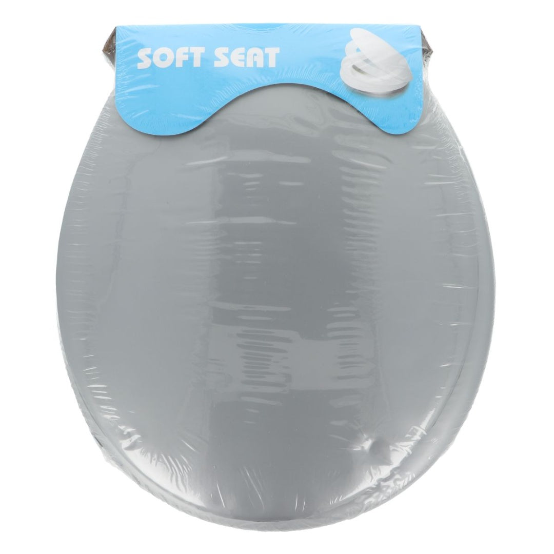 Asiento con tapa para inodoro 42 x 36 cm. Gris