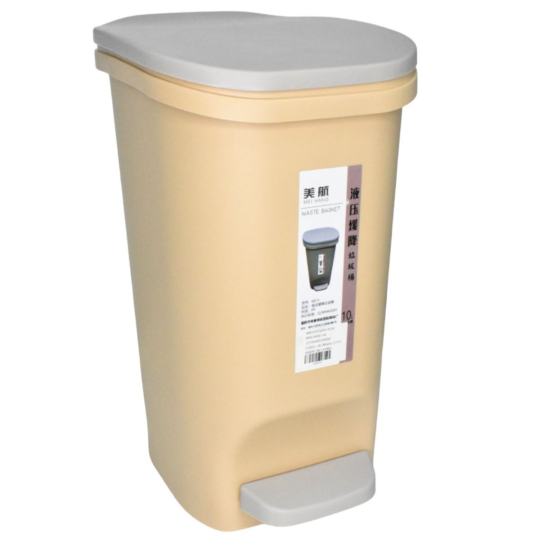 Papelera plástica beige 10L