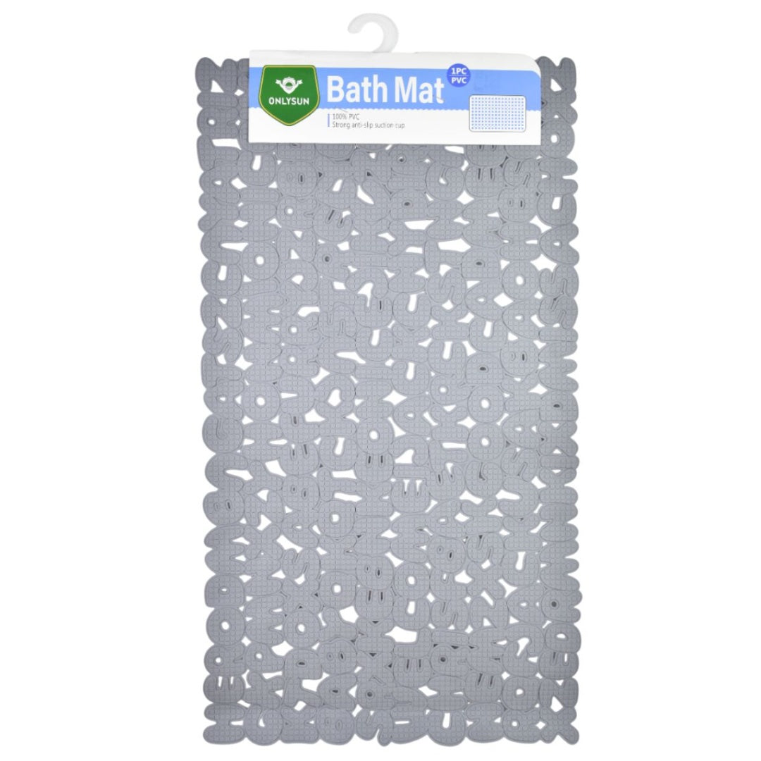 Alfombra de ducha antideslizante 36x66cm. Gris