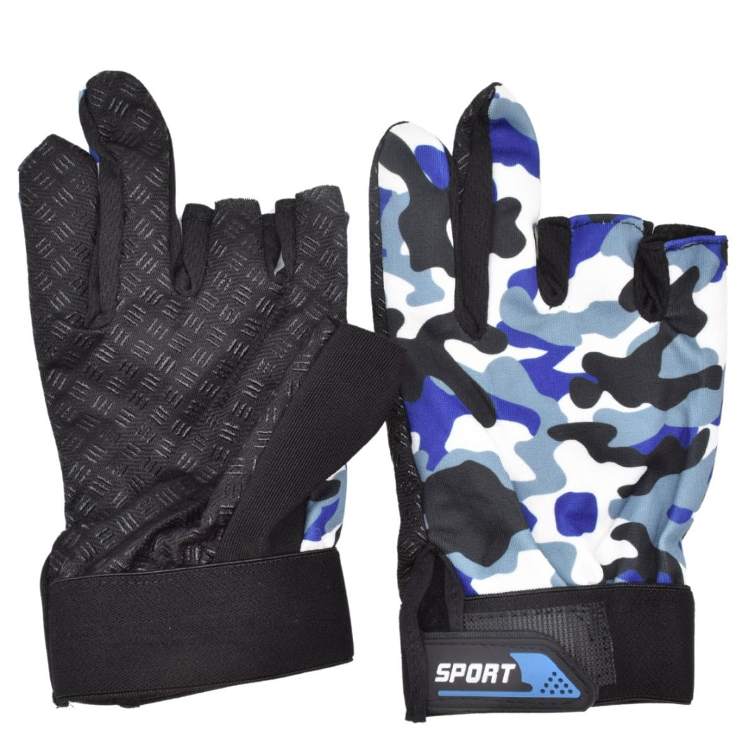 Guantes camuflados de dos dedos para pesca