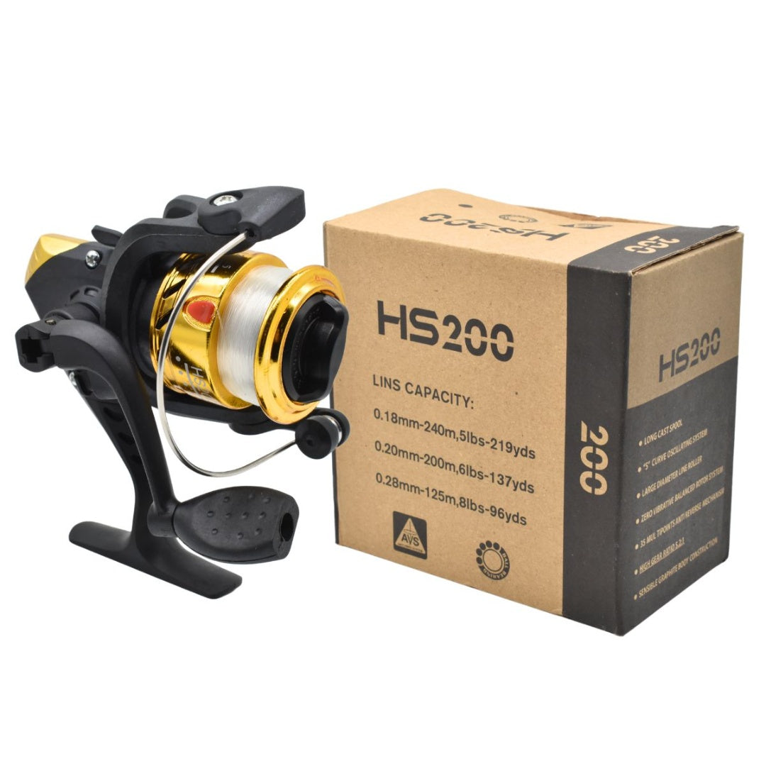 Reel de pesca giratorio 5.2:1 Negro y dorado
