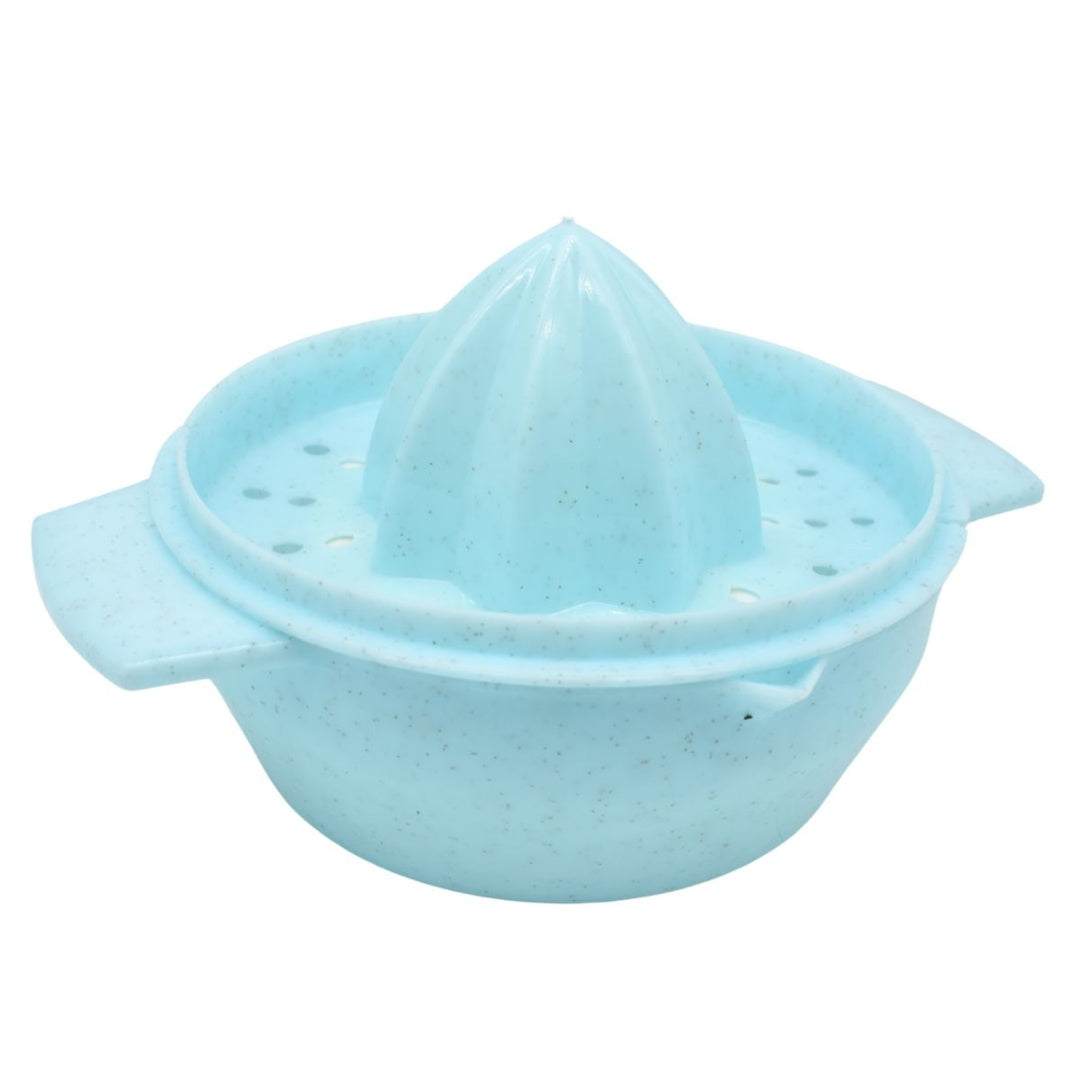 Exprimidor celeste con contenedor 15x10cm