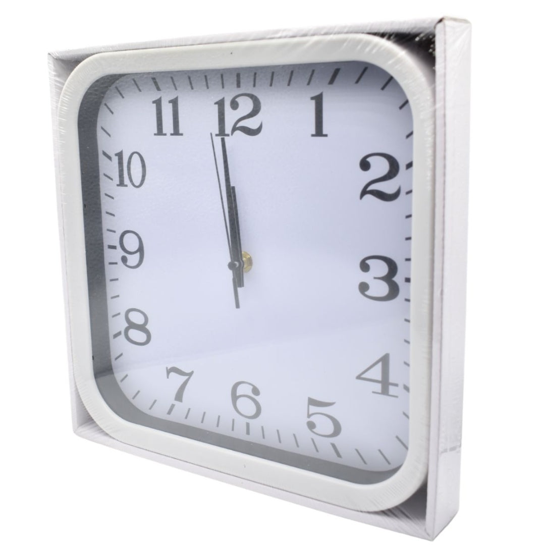 Reloj de pared cuadrado 28x28cm. Blanco