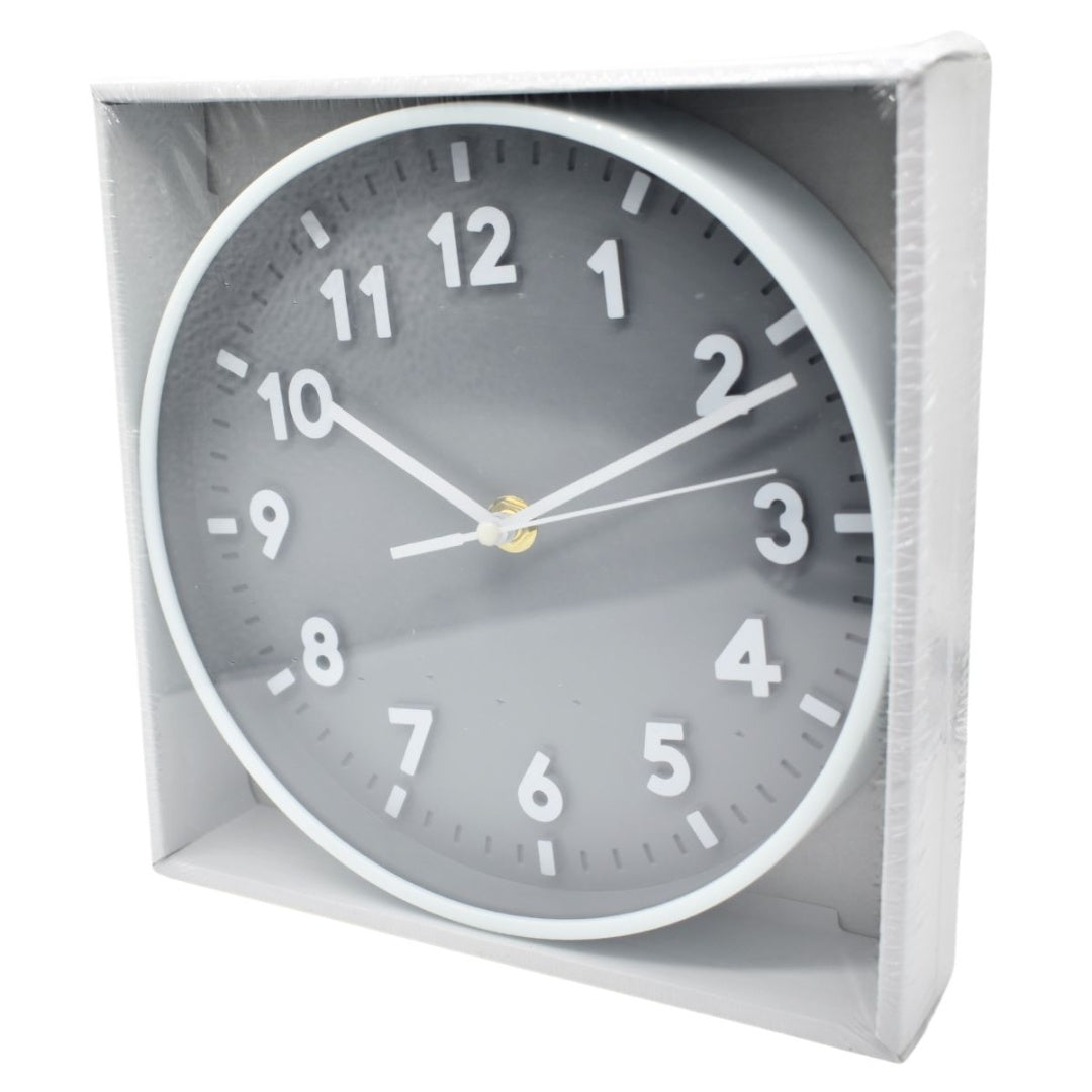 Reloj de pared redondo 19cm. Gris