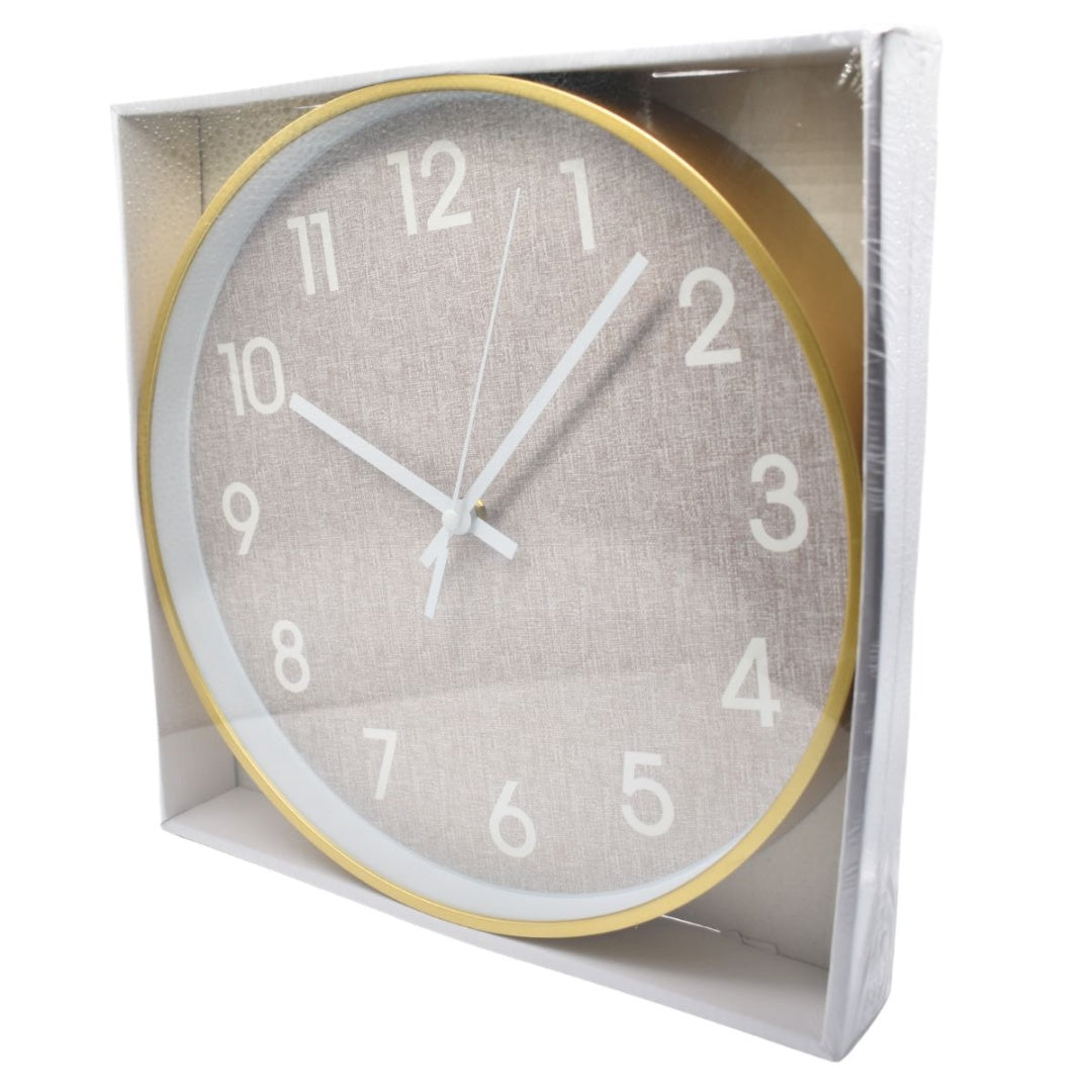 Reloj de pared redondo 30cm. Dorado