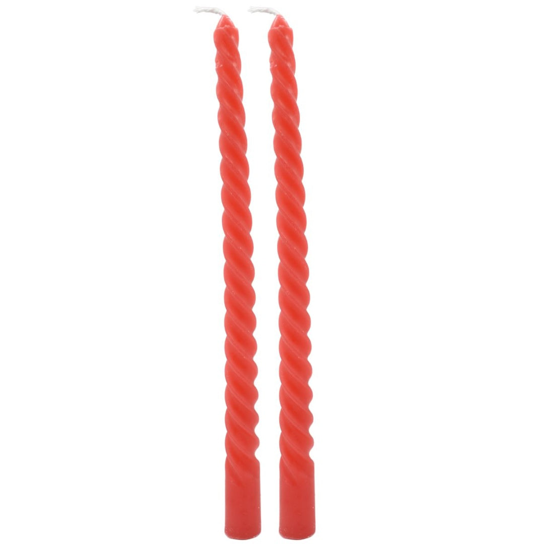 Velas rojas torneadas x2 unidades 25cm