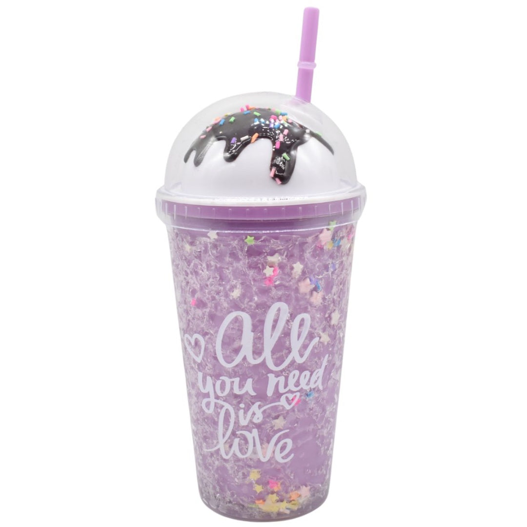Vaso acrílico doble pared 450ml. Lila