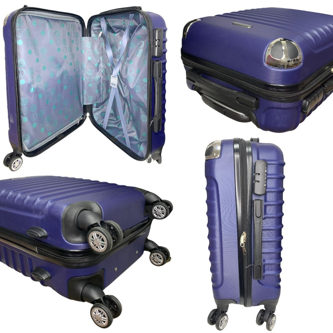 Valija de viaje rígida azul 24" 62x40x26cm, 3.5kg.