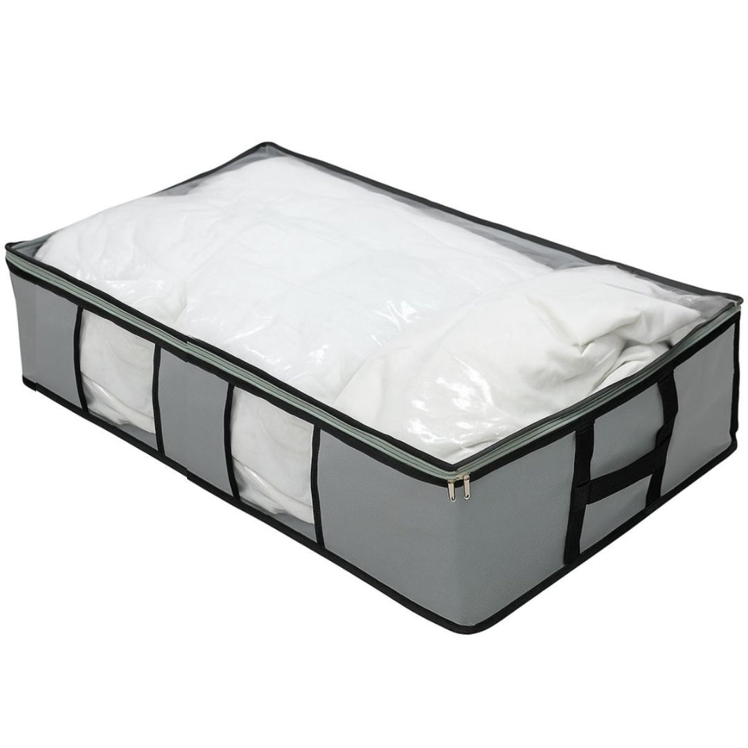 Bolso organizador de tela con tapa transparente y cierre 83x48x19 cm