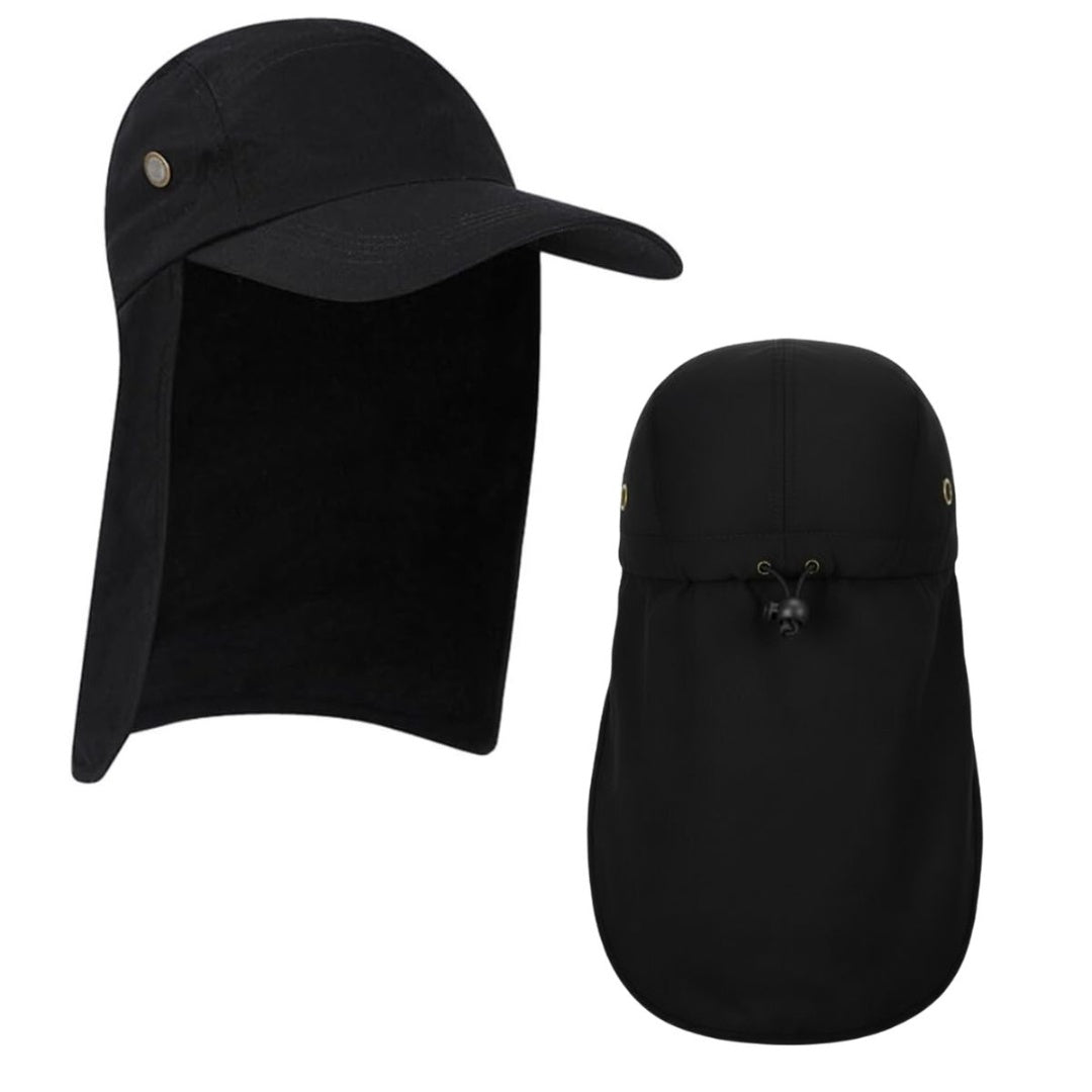 Gorro con visera y tapa nuca negro