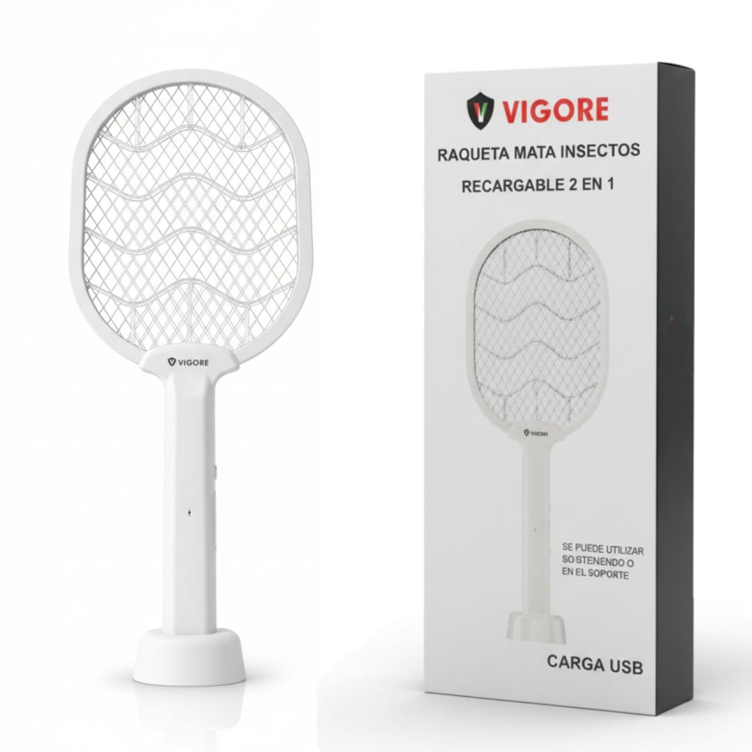 Raqueta mata mosquitos recargable vigore