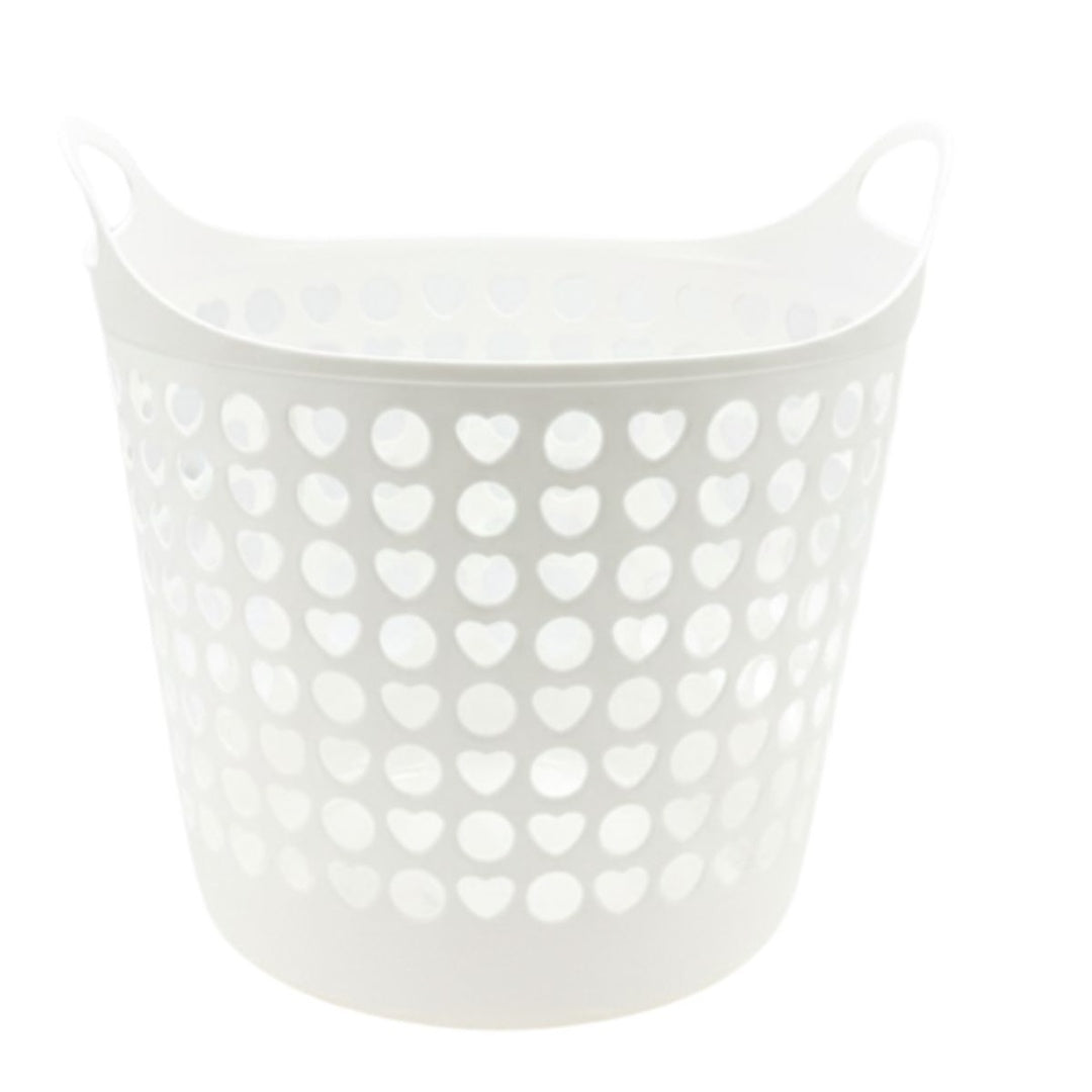 Canasto blanco con asas 39x39cm.