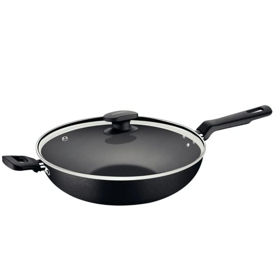 Wok Tramontina Loreto con tapa negro 28cm.