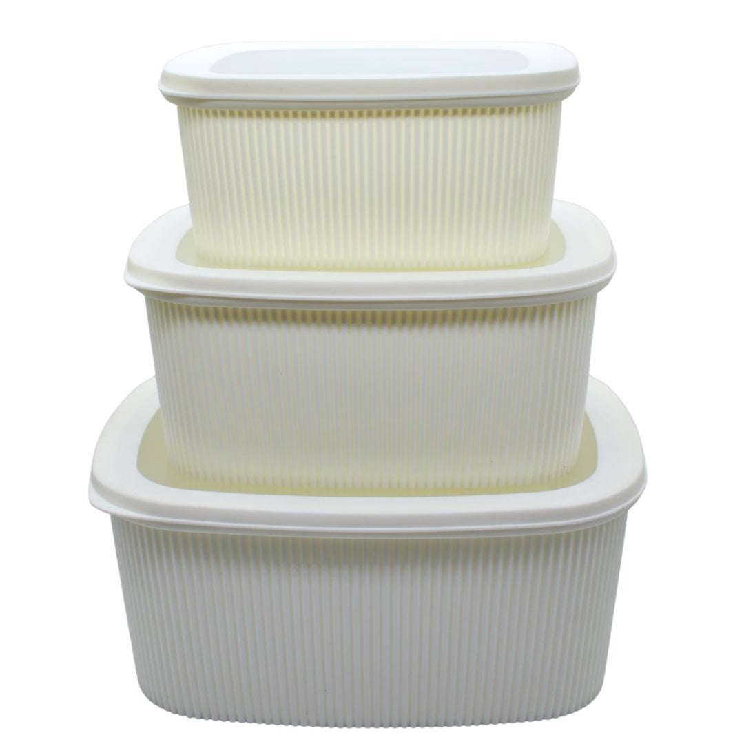 Set de recipientes x3 unidades. Blanco