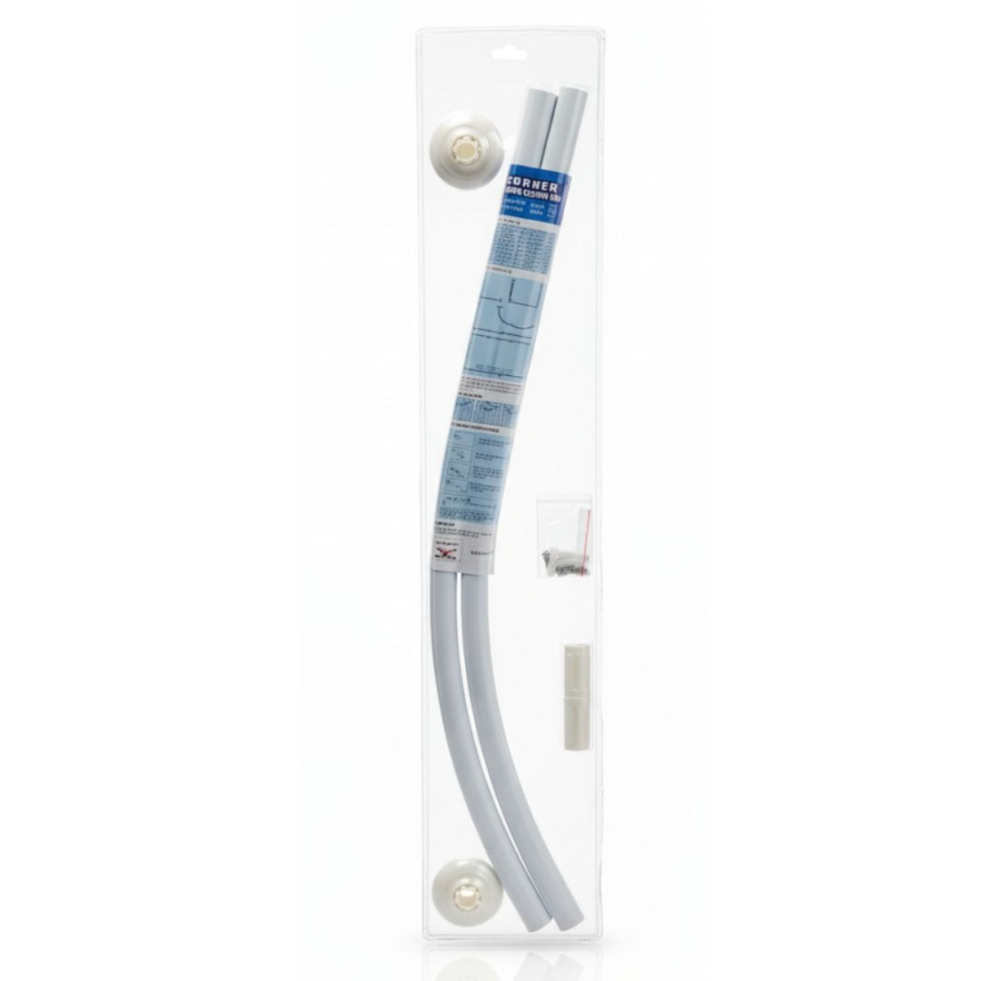 Barra curva de aluminio para cortinas de baño