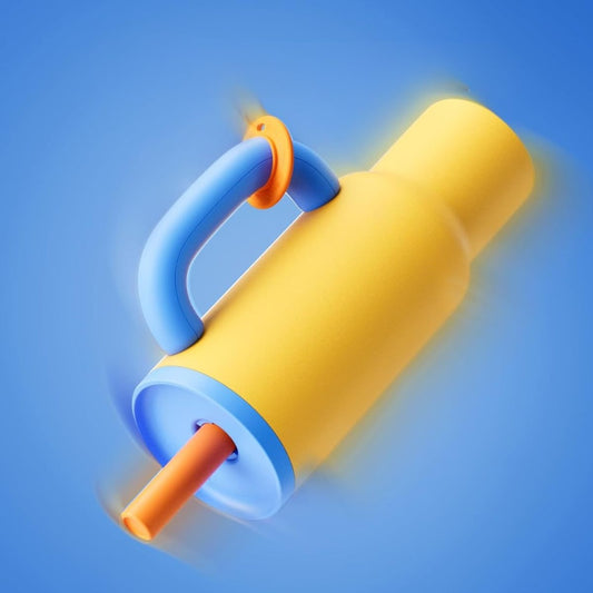 Vaso térmico con tapa y sorbito 1200ml. Amarillo