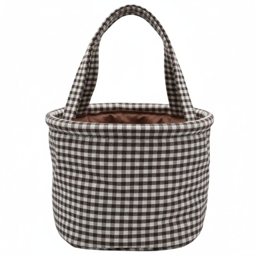 Organizador de tela plegable con asas 20x15cm.