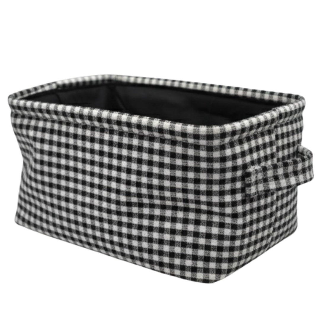 Organizador de tela plegable con asas 23x16x12cm.