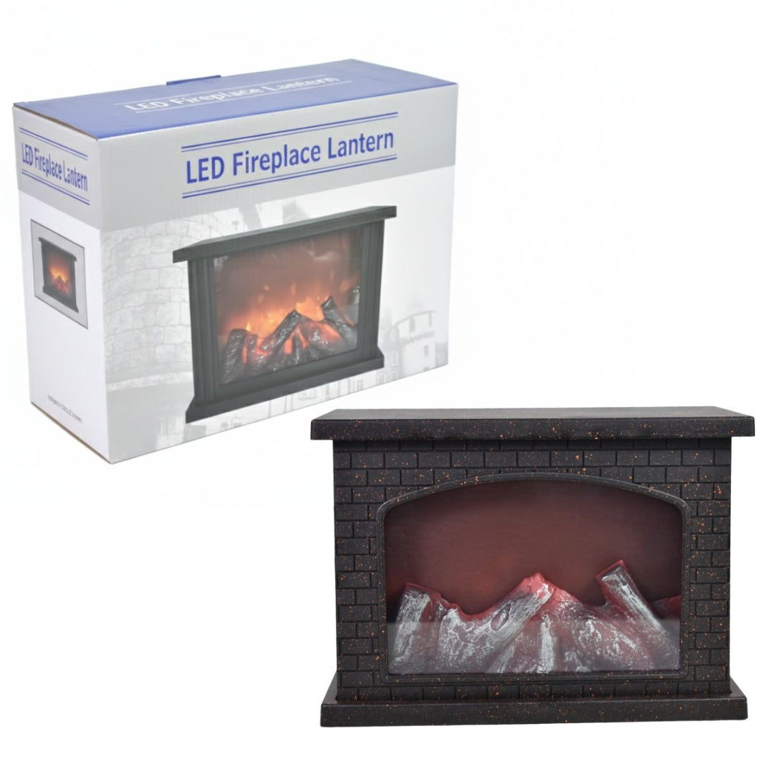 Lámpara LED que simula estufa con llamas 28x12x20cm.