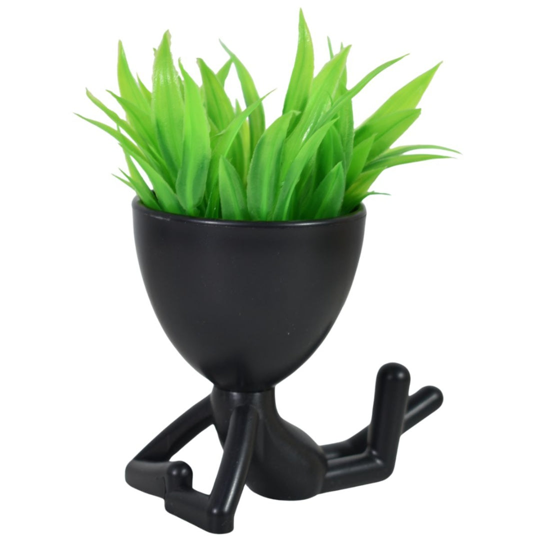 Maceta decorativa con planta artificial 15x12cm