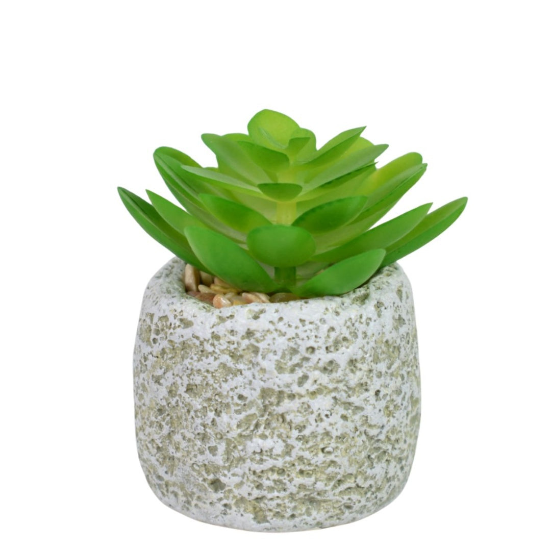 Mini planta artificial en maceta de cerámica 7x5cm.