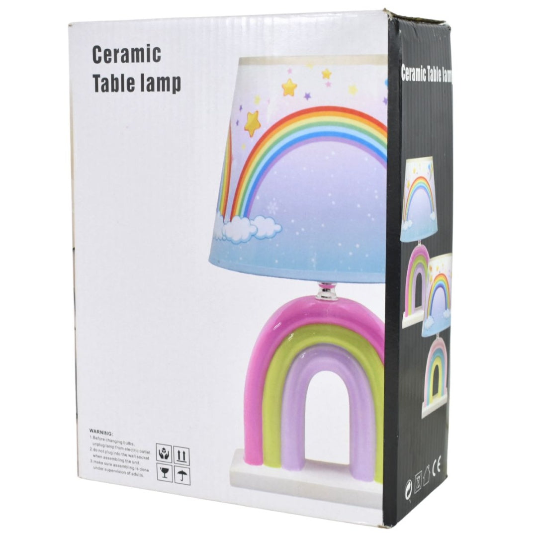 Lámpara de cerámica arcoiris 34x22cm.
