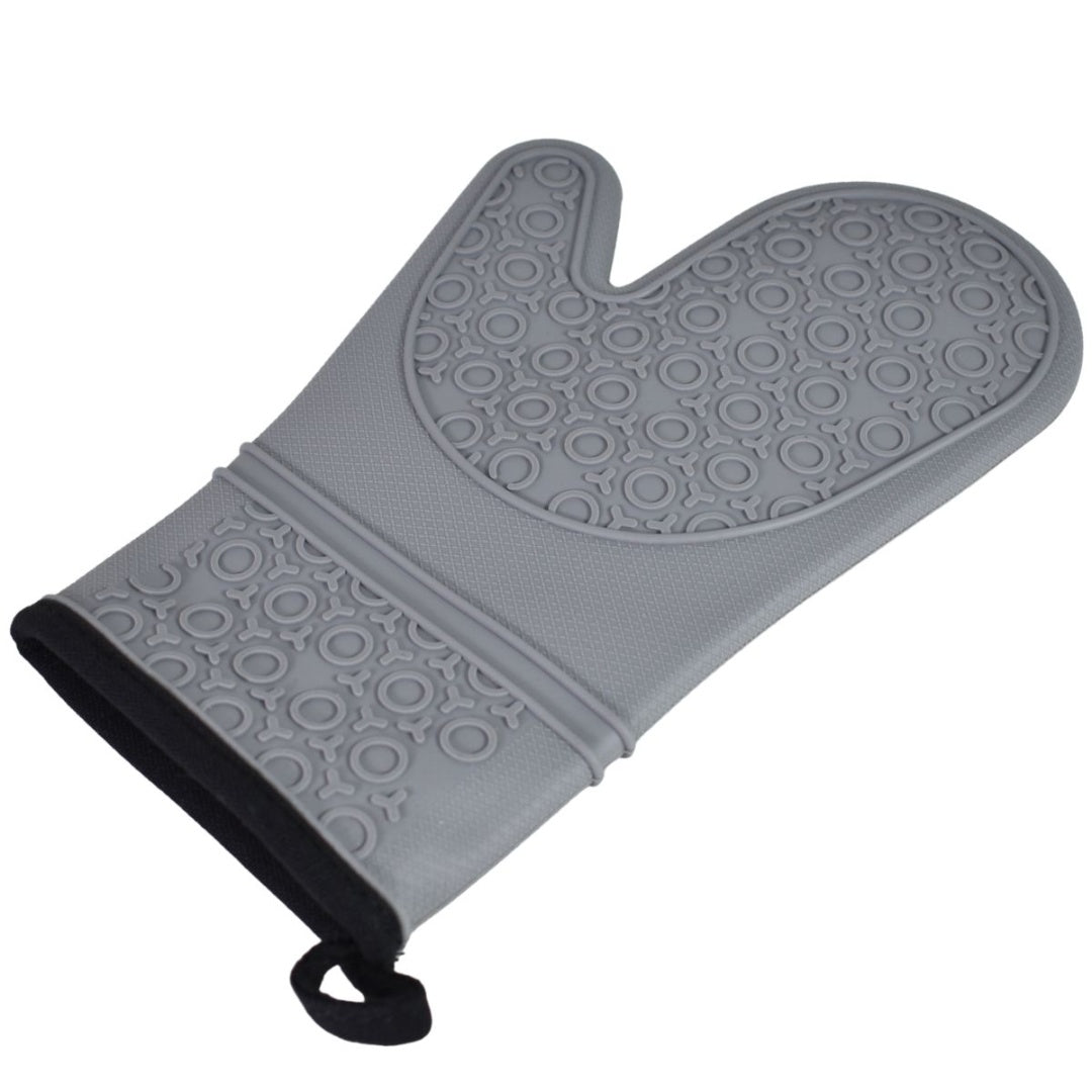 Guante manopla de cocina de silicona 30x18cm. Gris